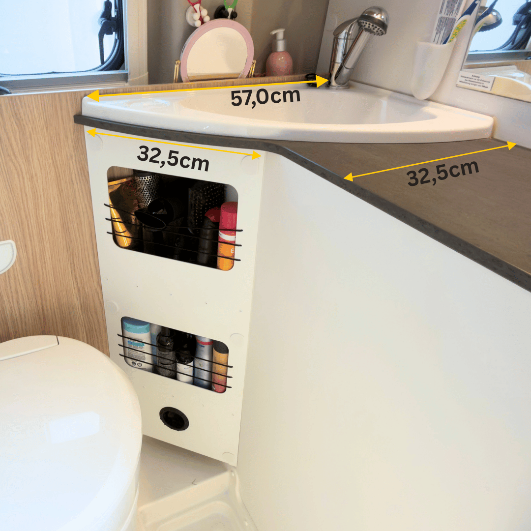 SpaceSaver Bad mehr Platz und Stauraum im Bad im Camper oder Kastenwagen